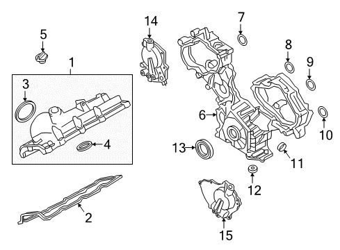 2017 Nissan Titan XD Valve & Timing Covers Seal-O Ring Diagram for 15066-AR020