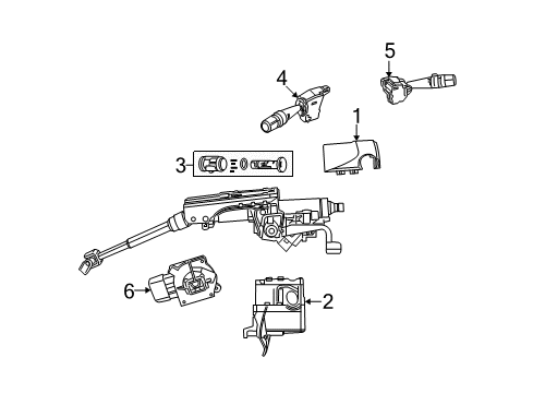 2012 Jeep Patriot Switches SHROUD-Steering Column Diagram for 1CH70XDVAB
