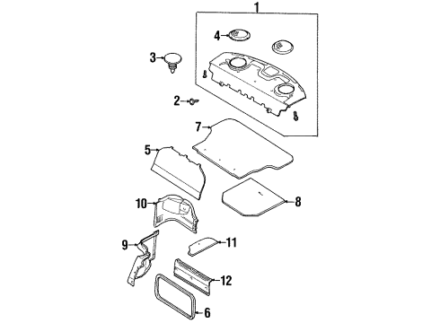 2000 Kia Sephia Interior Trim - Rear Body FASTENER Diagram for KKY0668865B96