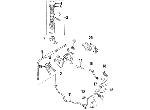 1996 Honda Passport Belts Pipe, Oil Flexible Hose Diagram for 8-97014-363-0