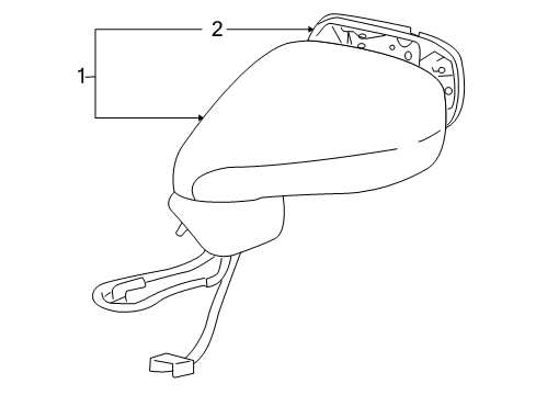 2007 Lexus LS460 Outside Mirrors Mirror Assy, Outer Rear View, LH Diagram for 87940-50510-A1