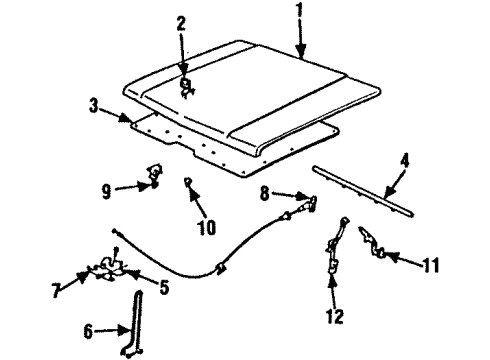 1989 Chevrolet V1500 Suburban Hood & Components Support Asm-Front End Sheet Metal Diagram for 15606524