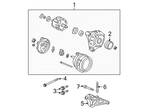 2008 Honda Civic Alternator Bolt (10X75) Diagram for 90008-PNA-000