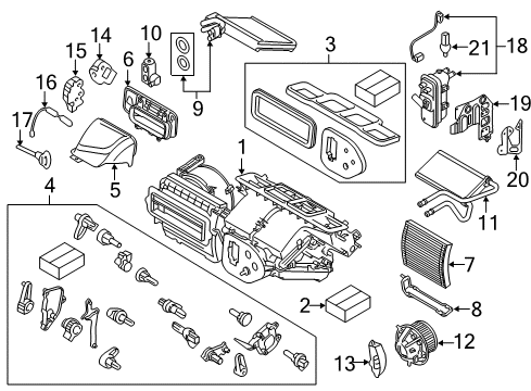 2016 BMW i8 A/C & Heater Control Units Set, Evaporator Sensor Diagram for 64119210753