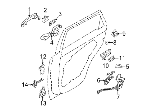 2012 Kia Sorento Rear Door Plug-Rear Door Latch, LH Diagram for 81419-3K000