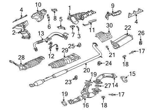 2005 Mitsubishi Galant Exhaust Components, Exhaust Manifold Stud Diagram for MR497545