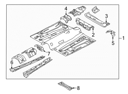 2015 Ford Focus Pillars, Rocker & Floor - Floor & Rails Floor Side Rail Diagram for CP9Z-5410063-B