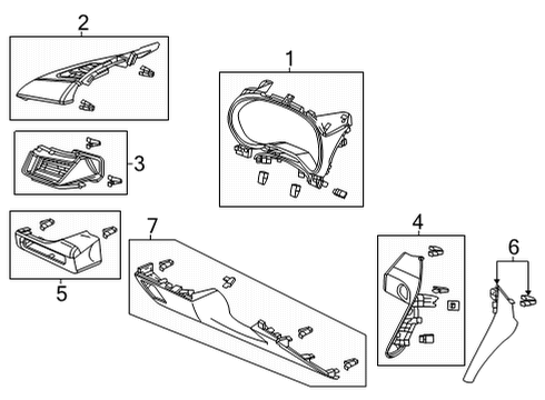 2021 Acura TLX Cluster & Switches, Instrument Panel Panel Assembly (Deep Black) Diagram for 77201-TGV-A04ZA