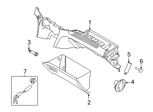 2021 Hyundai Santa Fe Glove Box GLOVE BOX ASSY Diagram for 84510-S2AA0-NNB
