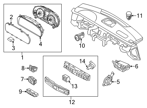 2014 Hyundai Equus A/C & Heater Control Units Clock Assembly-Analogue Diagram for 94510-3N900-VDA