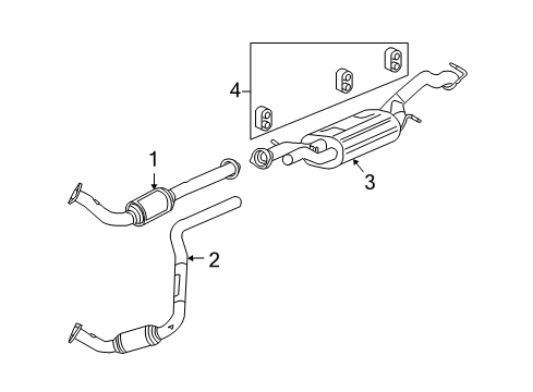 2005 Hummer H2 Exhaust Components Converter & Pipe Diagram for 15229368