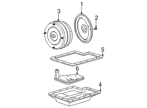 2003 Ford F-250 Super Duty Automatic Transmission Flywheel Bolt Diagram for F5TZ-6379-A