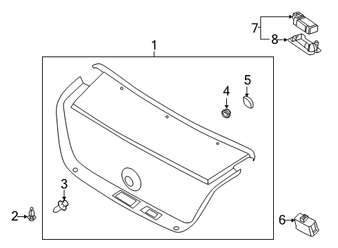 2019 Kia K900 Interior Trim - Trunk Lid Trim Assembly-Trunk Lid Diagram for 81750J6110