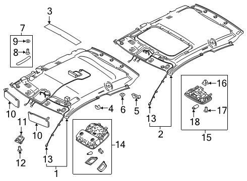 2019 Hyundai Veloster N Interior Trim - Roof Bolt(Windshield Washer) Diagram for 85349-M0000
