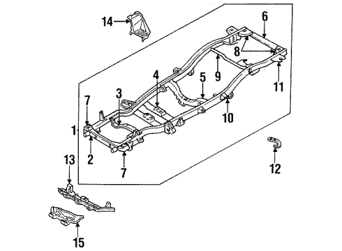 1995 Honda Passport Frame & Components Bracket, R. FR. Diagram for 8-97170-726-0