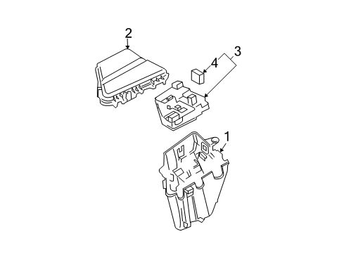 2004 Cadillac CTS Electrical Components Relay & Fuse Plate Diagram for 15869077
