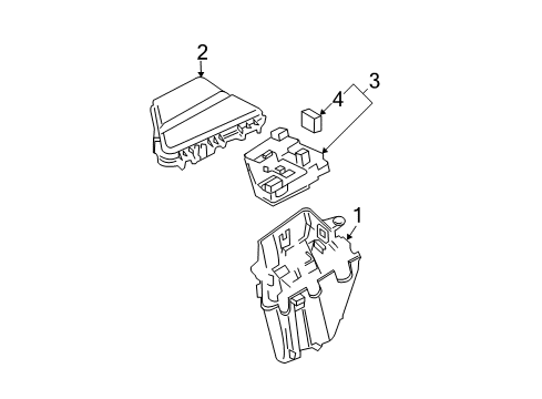 2003 Cadillac CTS Electrical Components Relay & Fuse Plate Diagram for 25743730