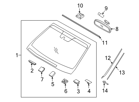 2017 Hyundai Santa Fe Sport Lane Departure Warning Cover-Rear View Inside Diagram for 851303V000