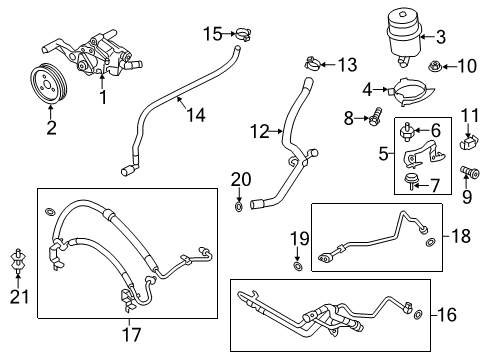 2016 BMW M6 P/S Pump & Hoses, Steering Gear & Linkage Suction Hose Diagram for 32412284411