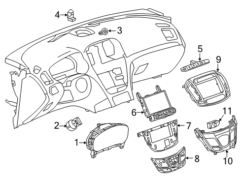 2015 Buick Regal A/C & Heater Control Units Cluster Diagram for 23242197