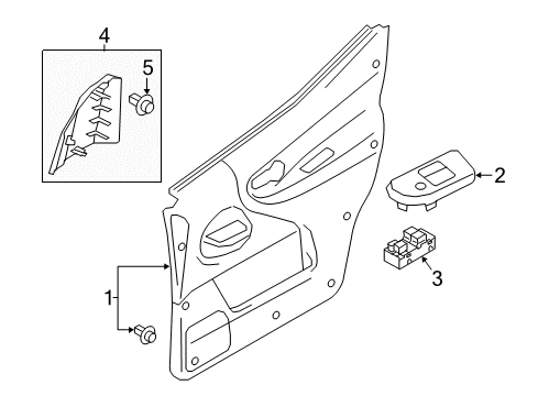 2016 Chevrolet City Express Front Door Window Switch Diagram for 19317239