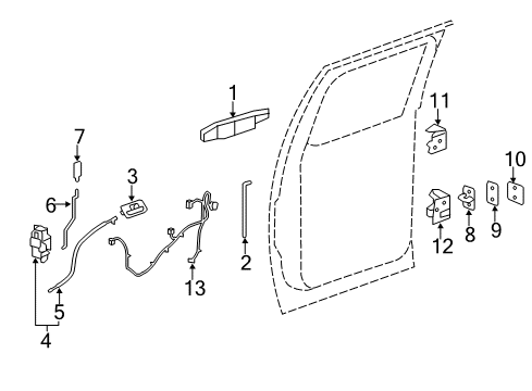 2012 GMC Sierra 3500 HD Rear Door - Lock & Hardware Lock Assembly Diagram for 22862041