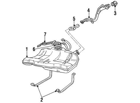 1996 Buick LeSabre Fuel System Components Module Asm-Fuel Sender Control *Natural Diagram for 25638513