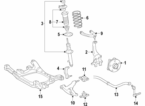2015 Lexus RC350 Front Suspension Components, Lower Control Arm, Upper Control Arm, Ride Control, Stabilizer Bar Bar Sub-Assembly, Front STABILIZER Diagram for 48804-30010