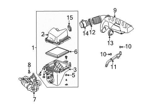 2002 Saturn Vue Powertrain Control Cover Asm-Air Cleaner Housing Diagram for 22676965