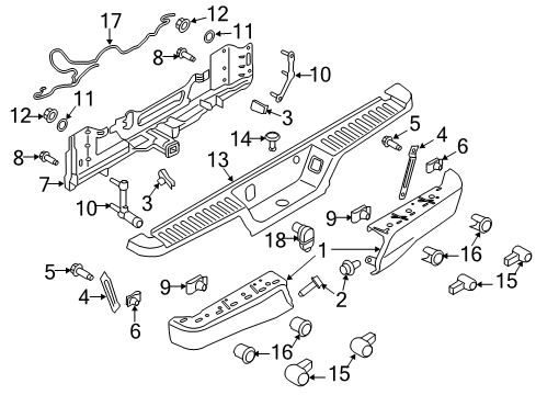 2015 Ford F-150 Parking Aid Bumper Diagram for FL3Z-17906-A