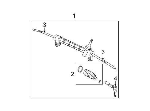 2008 Chevrolet HHR Steering Column & Wheel, Steering Gear & Linkage Rod Kit-Steering Linkage Outer Tie Diagram for 25956921