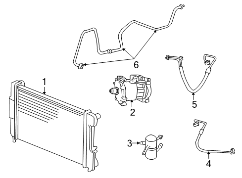 2009 Mitsubishi Raider A/C Condenser, Compressor & Lines Line-A/C Discharge Diagram for 55056779AB