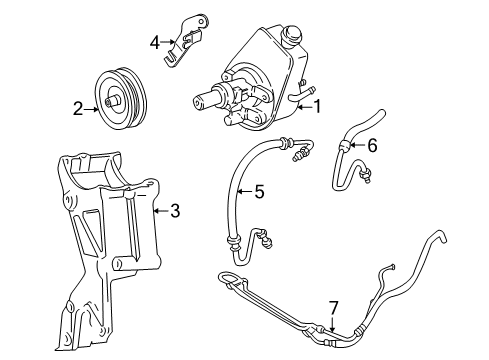 2003 Chevrolet Astro P/S Pump & Hoses, Steering Gear & Linkage Power Steering Pump Diagram for 88963501