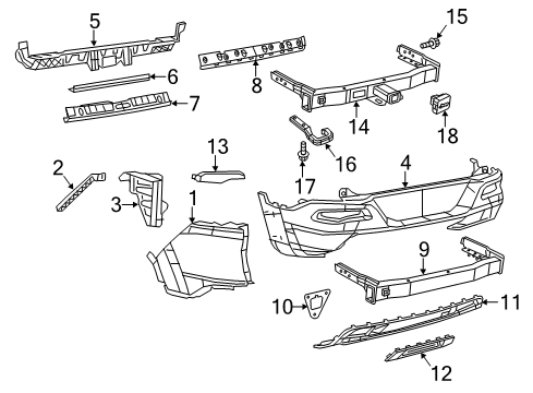 2016 Jeep Cherokee Rear Bumper Bracket-FASCIA Diagram for 68165758AB