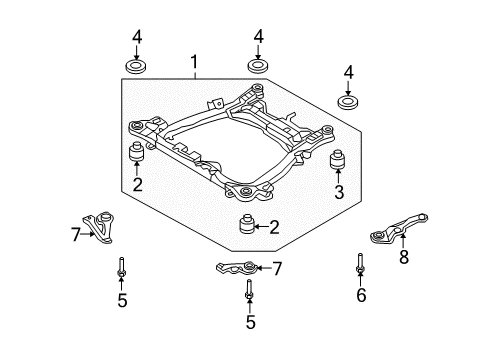 2010 Kia Sedona Suspension Mounting - Front Stay RH Diagram for 624884D100