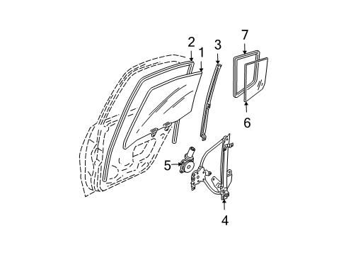 2007 Nissan Maxima Rear Door Motor Assy-Regulator, RH Diagram for 82730-7Y000