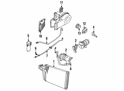 1988 Cadillac Allante Heater Core & Control Valve Hose Asm Diagram for 3523276