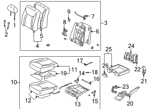 2003 Lexus LS430 Front Seat Components Front Seat Cushion Cover, Left (For Separate Type) Diagram for 71072-50390-B1