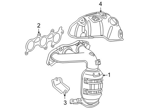 2006 Toyota RAV4 Exhaust Manifold Stay Diagram for 17118-31040