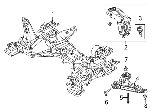 2022 Jeep Cherokee Front Suspension Components Screw Diagram for 6512546AA