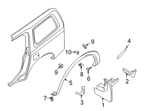 2013 Nissan Armada Exterior Trim - Quarter Panel RXTENSION-Fender, Rear RH Diagram for 78128-7S600