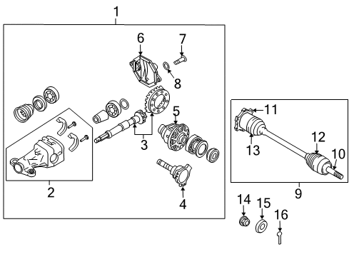 2017 Infiniti QX70 Axle & Differential - Rear Boot Kit-Outer Dust, Repair Diagram for C9BDA-EG00A