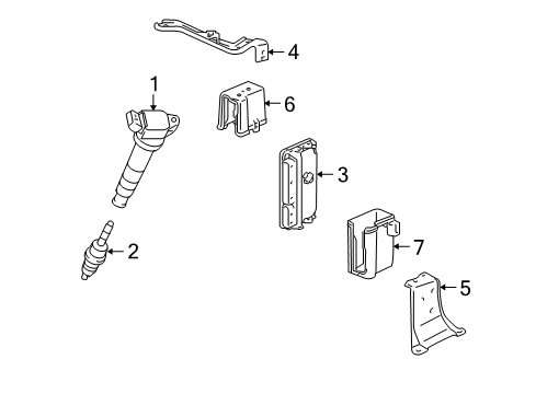 2012 Lexus RX450h Ignition System Engine Control Computer Diagram for 89661-48F81