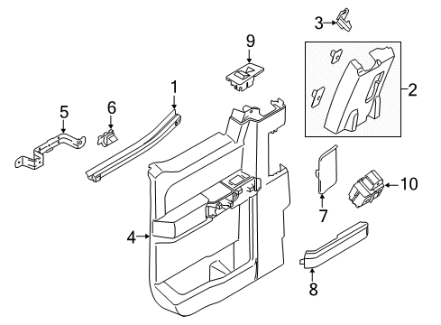 2017 Ford F-150 Rear Door Belt Weatherstrip Diagram for FL3Z-1825861-B