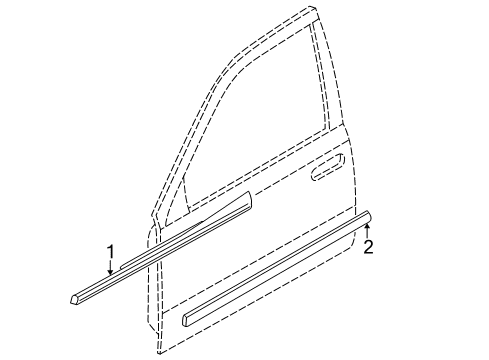 2002 Infiniti Q45 Exterior Trim - Front Door Moulding Assy-Front Door Outside, LH Diagram for 80821-AR000