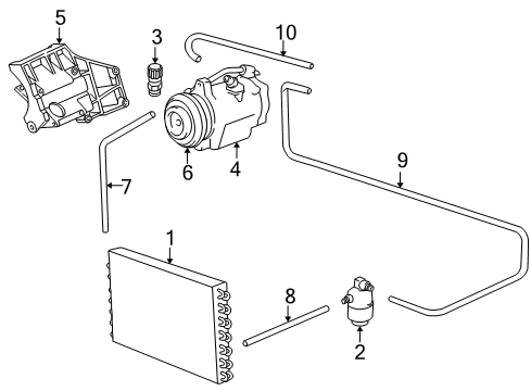 1997 BMW 750iL Air Conditioner Exchange Air Conditioning Compressor Diagram for 64528385918