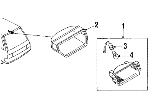 1986 Nissan Stanza High Mount Lamps Lamp-Stop Diagram for 26590-D3300