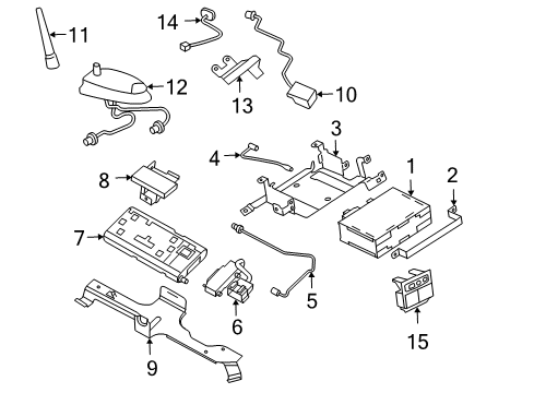 2002 GMC Yukon XL 1500 Communication System Components Antenna, Mobile Telephone Digital Diagram for 10335281