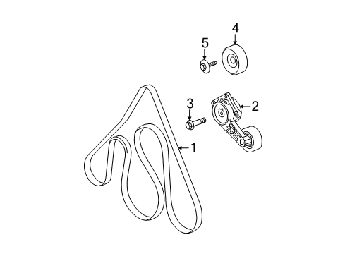 Diagram for 2005 Mercury Grand Marquis Belts & Pulleys, Cooling