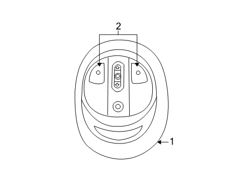 2001 Chrysler PT Cruiser Overhead Console Bulb-Dome Lamp Diagram for 5016604AA